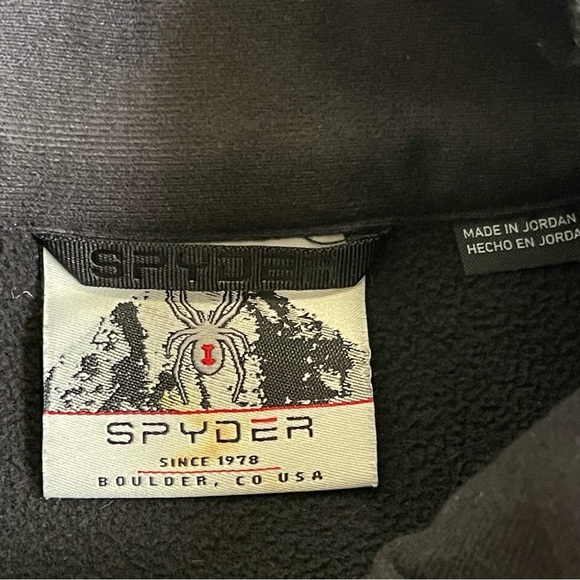 Spyder Men’s Outland Half Zip Pullover Jacket Sweater Size L Black Soft Fleece - Picture 7 of 8